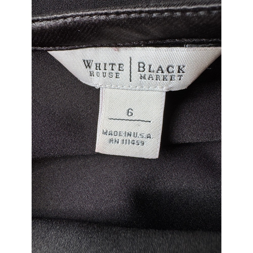 White House Black Market A-Line Knee Skirt Black 6 Minimalist Office Capsule - Picture 4 of 10